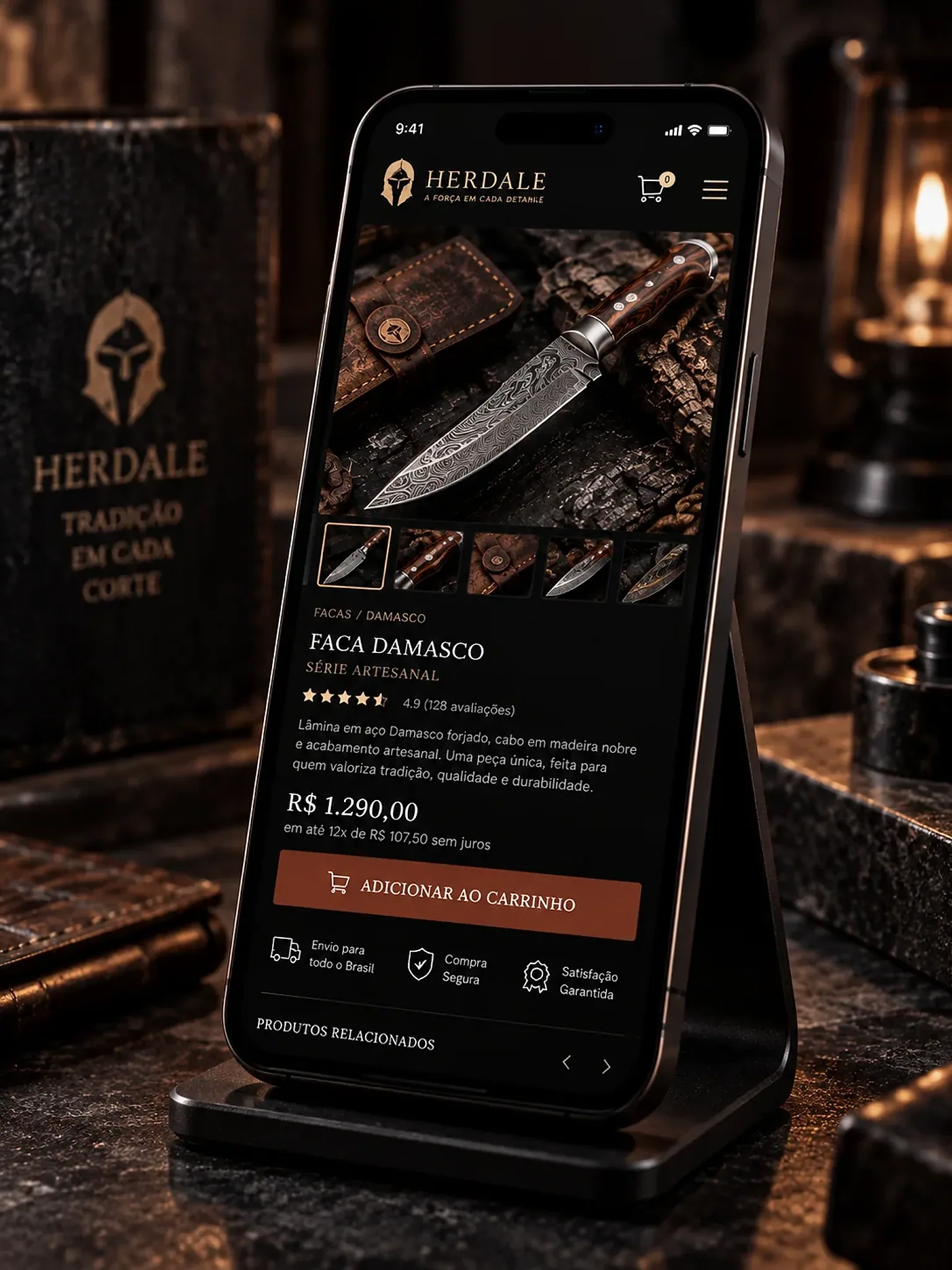 BLADE Cutelaria — versão mobile