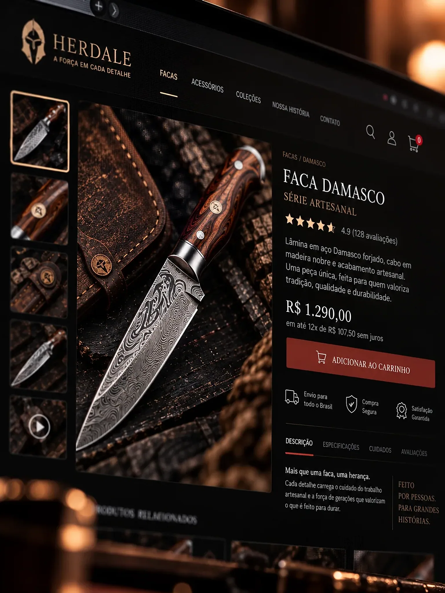BLADE Cutelaria — detalhe em close