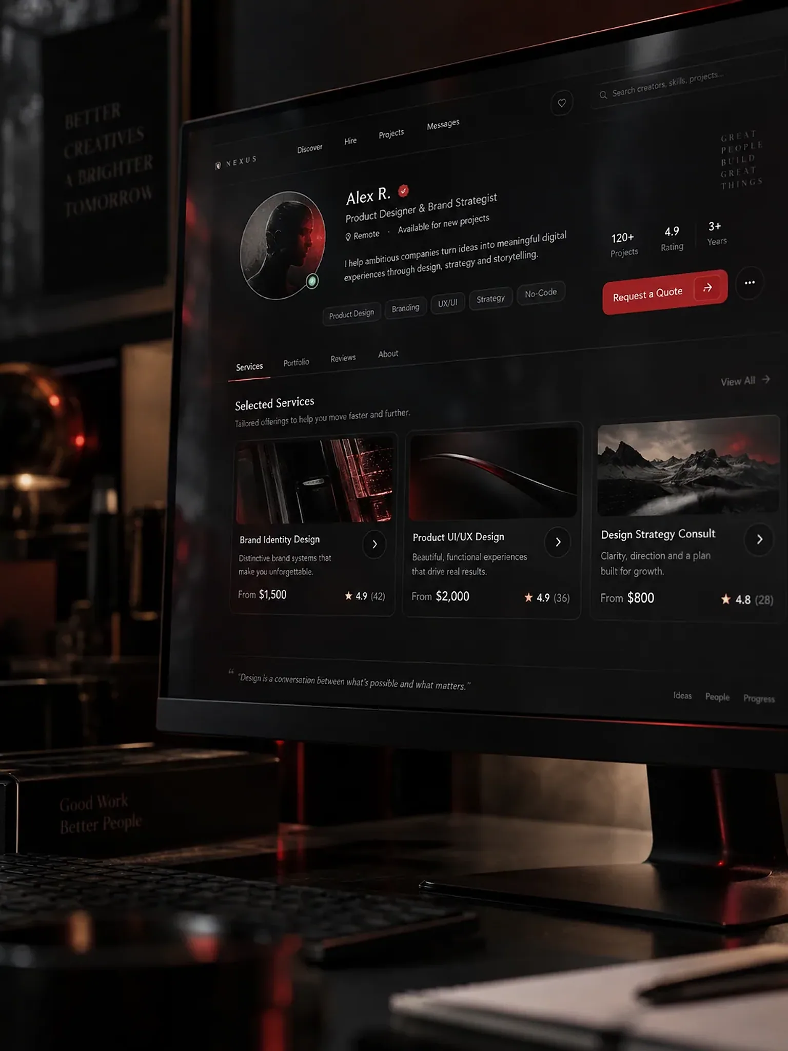 Freelae — detalhe da interface