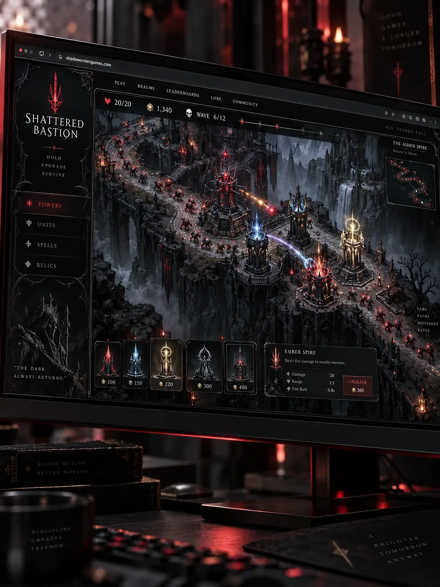 Valedorn TD — detalhe da interface